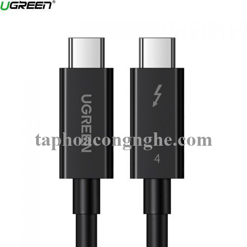 Ugreen 30389 0.8M Thunderbolt 4 cáp 8k 60hz hỗ trợ 40Gbps 100W PD màu đen US501 30030389